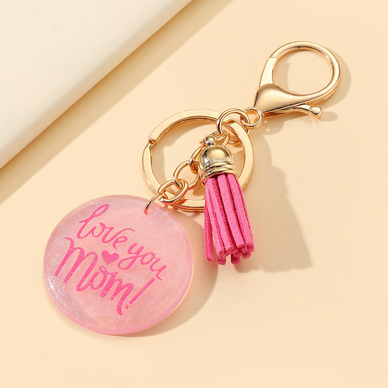 Wholesale Love MAMA German Word Resin Tassel Mother's Day Keychain